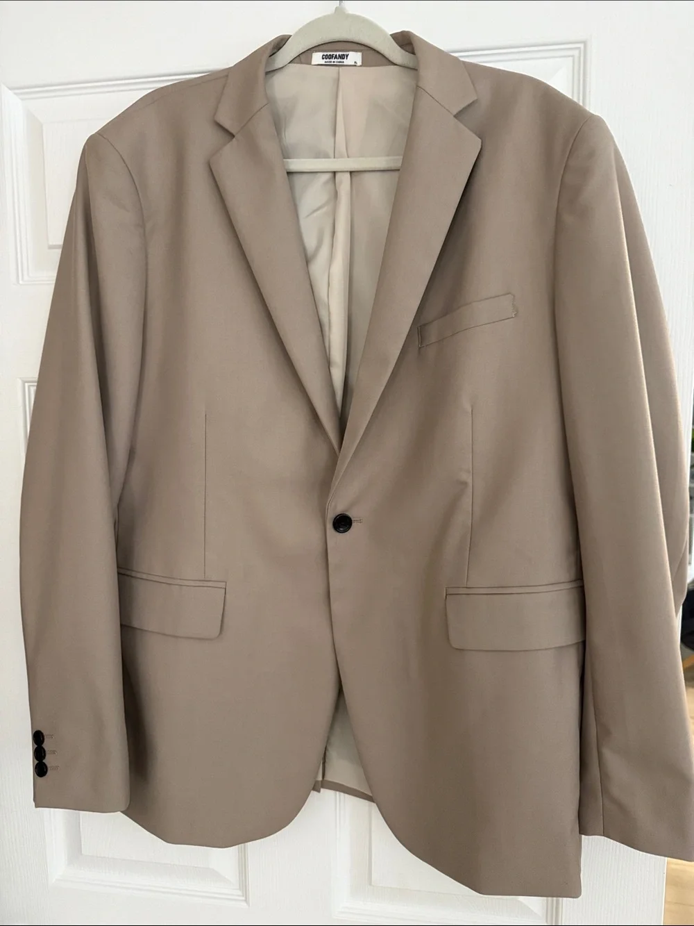 Goodfellow & Co Men's Light Taupe Single-Button Blazer